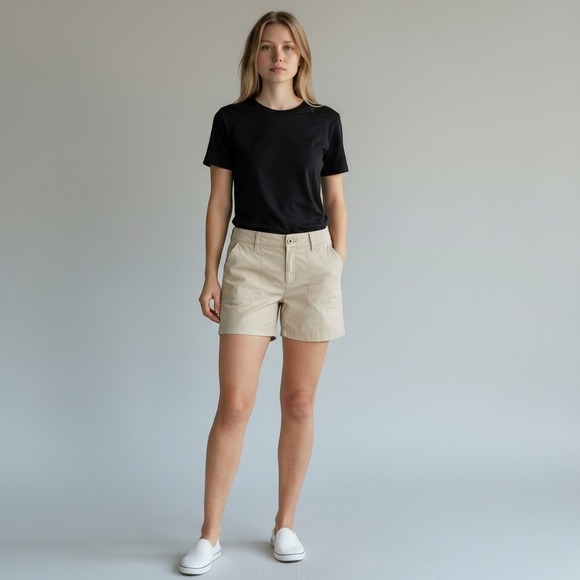 Eddie Bauer Pants - NWT Eddie Bauer Women Ripstop Shorts Khaki Tan 5" Inseam Utility Outdoor SZ 16